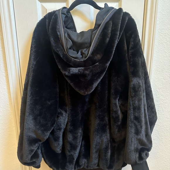 Free People Black Faux Fur Jacket - Picture 3 of 6